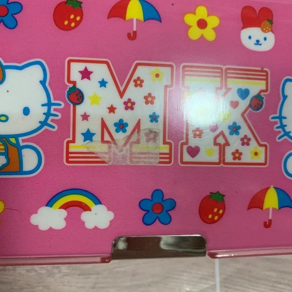 Vintage 2002 Sanrio Japan Hello Kitty And Mimmy Vinyl Magnetic Pencil Case